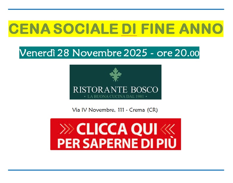 Cena Sociale fine anno 28.11.2025